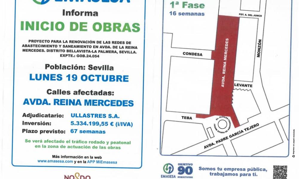 Inicio Obras Avenida de Reina Mercedes